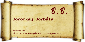 Boronkay Borbála névjegykártya
