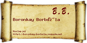 Boronkay Borbála névjegykártya